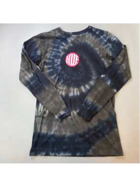 HUF Long Sleeve Tee Small Tie-Dye Logo Streetwear Skate Neon Graphic Heavy Retro
